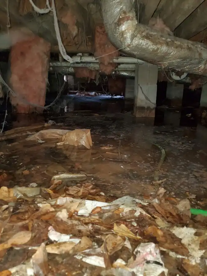 Crawl space flood assessment for Commercial Water Damage Restoration in Lenox